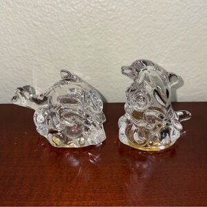 Glass dolphin salt and pepper shakers by Lenox